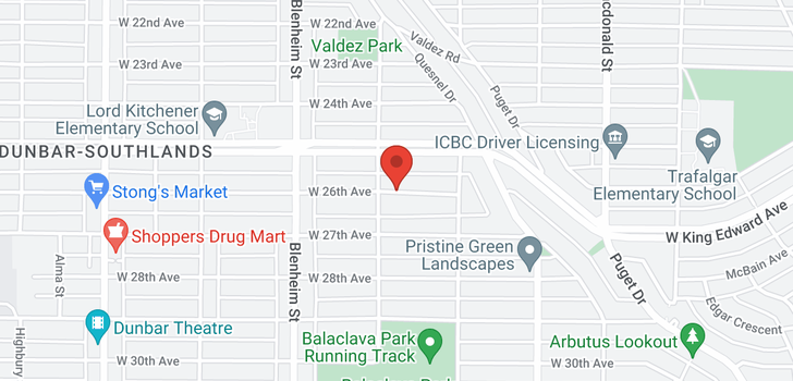 map of 3159 W 26TH AVENUE
